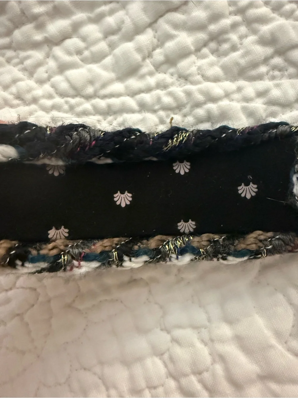 Lele Sadoughi multi colored tweed knot headband